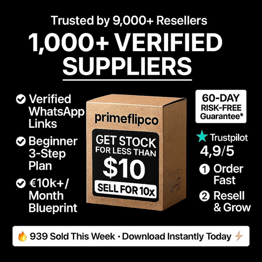 1,000+ Verified Suppliers – Make £200+ Profit Per Item